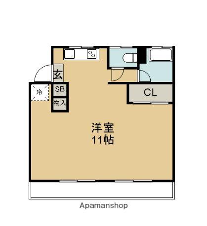 柳コーポ(ワンルーム/3階)の間取り写真