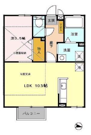 レグルス8(1LDK/2階)の間取り写真
