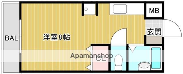 パークサイド705(ワンルーム/1階)の間取り写真