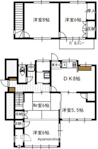 日南線 南方駅(宮崎) 徒歩17分 1階建 築58年(5DK)の間取り写真