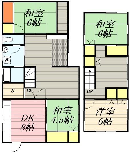 宮崎空港線 田吉駅 徒歩7分 1階建 築48年(5DK)の間取り写真