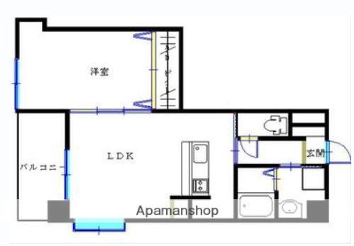 キャトルフィーユ(1LDK/1階)の間取り写真
