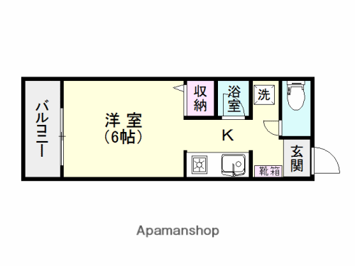 スカイコーポ新屋敷(1K/4階)の間取り写真