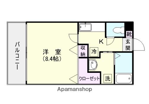ヒルサイド・テラス宇宿(1K/1階)の間取り写真