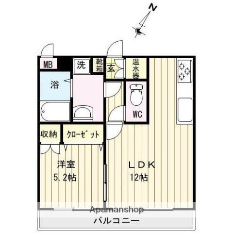 三和中央ビル(1LDK/2階)の間取り写真