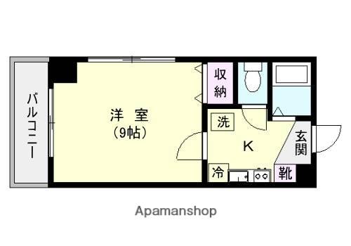 アーバンライフ東邦ビル(1K/3階)の間取り写真