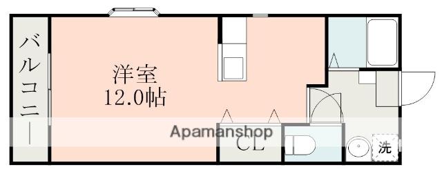 タウンハウスK(ワンルーム/2階)の間取り写真