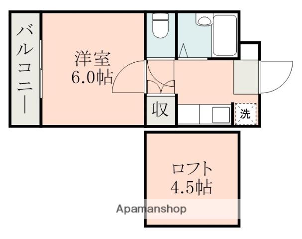 アップルハウス伊敷(1K/2階)の間取り写真