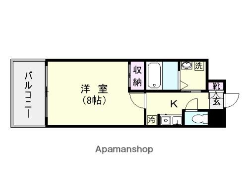 ミレニアム中洲(1K/3階)の間取り写真