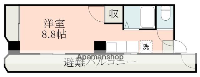 ステップイン金満(ワンルーム/5階)の間取り写真
