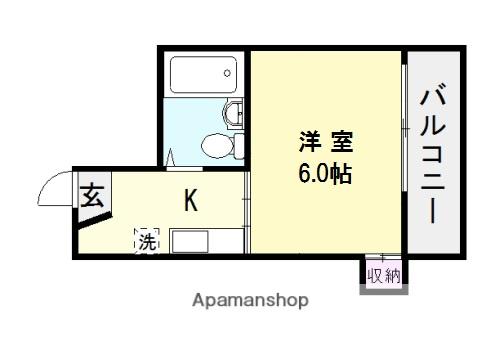 OZ-6ビル(1K/4階)の間取り写真
