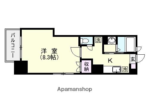 ミア・カーサ(1K/10階)の間取り写真