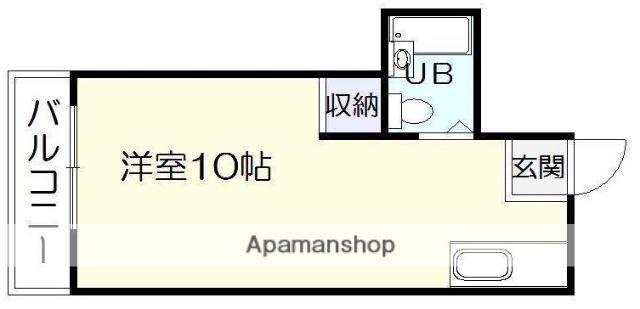 玉里梶原ハイツ(ワンルーム/1階)の間取り写真