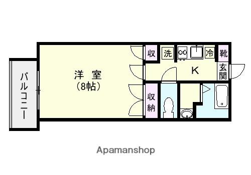 エルソレイユ高麗Ⅱ(1K/2階)の間取り写真