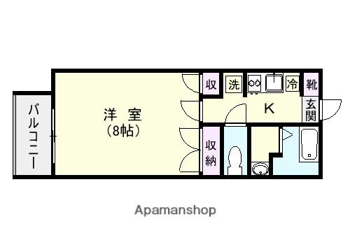 エルソレイユ高麗Ⅱ(1K/2階)の間取り写真