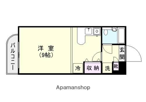 カーサ・デ・リカ(ワンルーム/2階)の間取り写真