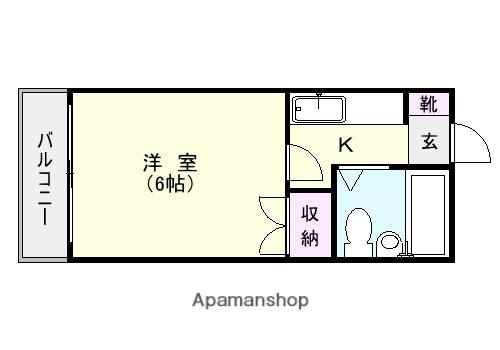 O N 1(1K/3階)の間取り写真