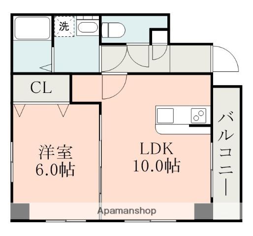 プロムナードK(1LDK/4階)の間取り写真