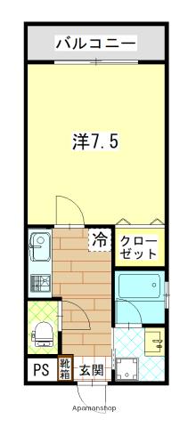コンフォール上荒田(1K/4階)の間取り写真