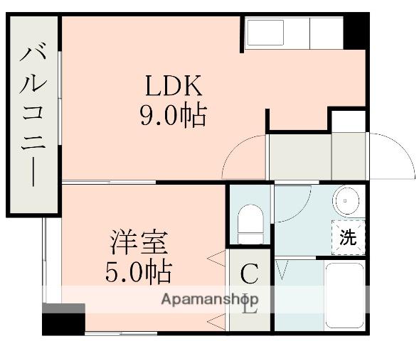 カラーズ(1LDK/6階)の間取り写真