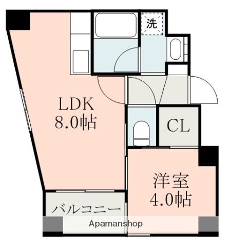 パースアベニューⅡ(1DK/7階)の間取り写真
