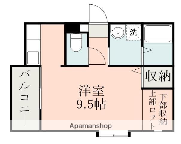 SUNFOUR燦(1K/2階)の間取り写真