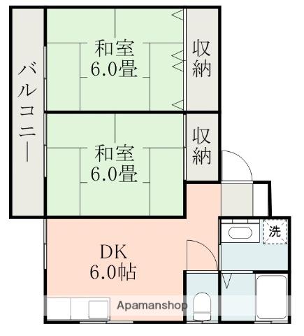 メゾン・ド・リブレッテ(2DK/2階)の間取り写真