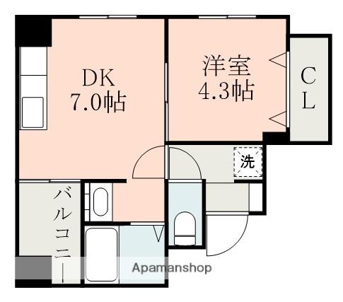 MMマンション(1DK/3階)の間取り写真