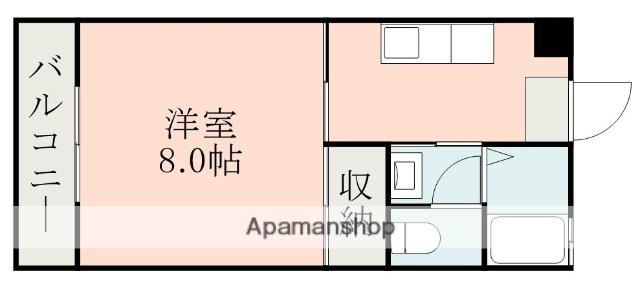 第2ヒンデンハイツ(1K/1階)の間取り写真