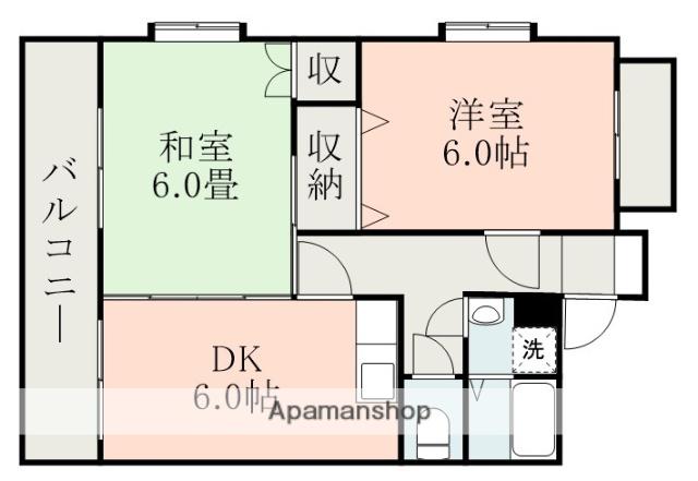 エルハイム(2DK/3階)の間取り写真