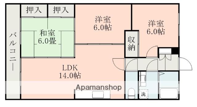 ベネフィス西陵(3LDK/2階)の間取り写真