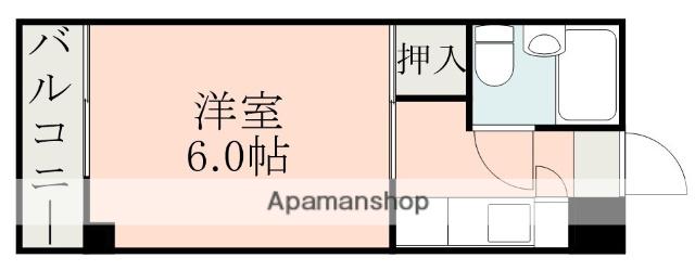 田上中央ビル(1K/4階)の間取り写真