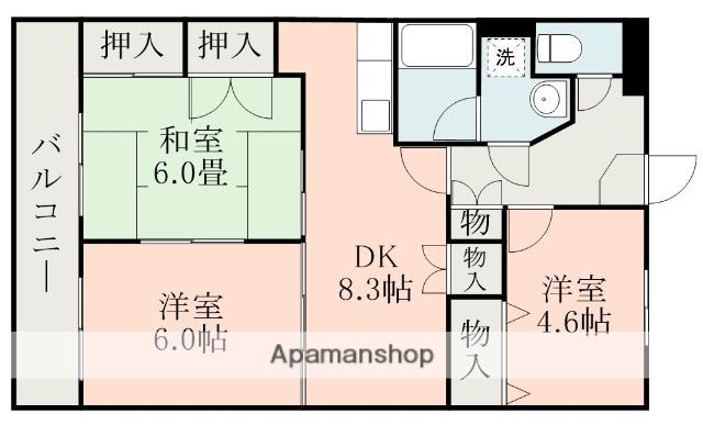 れいめい本館(3DK/2階)の間取り写真