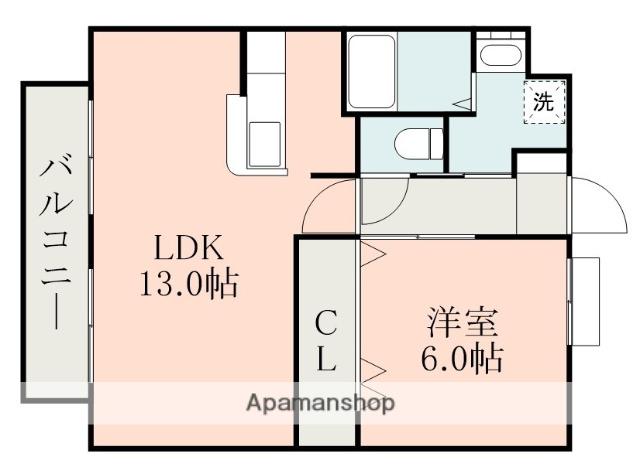 サン&ベル(1LDK/2階)の間取り写真