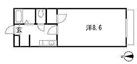 グランドゥール木元(1K/3階)の間取り写真