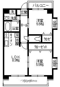 サンモール・タカラ(2LDK/2階)の間取り写真