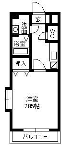 グランビュー高麗(1K/8階)の間取り写真