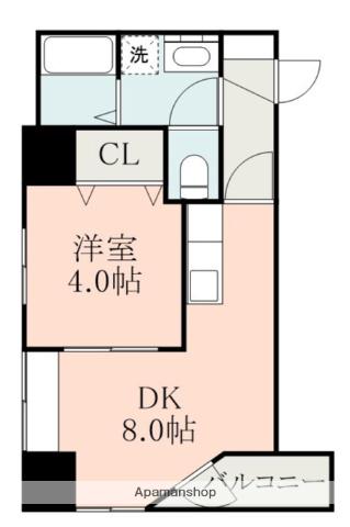 ドリーム21(1DK/4階)の間取り写真