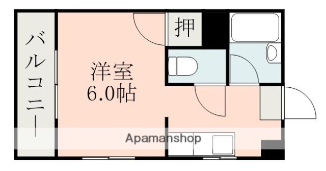 トミーズマンション(ワンルーム/2階)の間取り写真