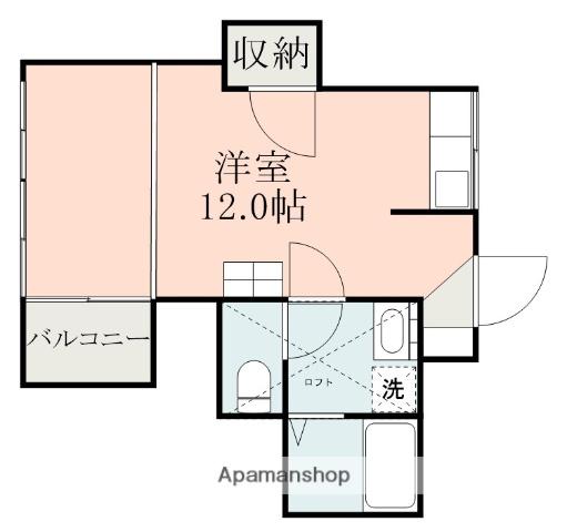 ロイヤルシティ中洲プレミアム(ワンルーム/10階)の間取り写真