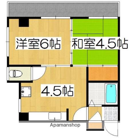 STビル(2K/6階)の間取り写真