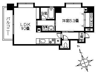 ネオアクシス中央町(1LDK/6階)の間取り写真