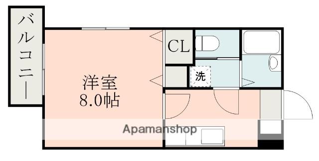 プレファランス平之町(1K/4階)の間取り写真