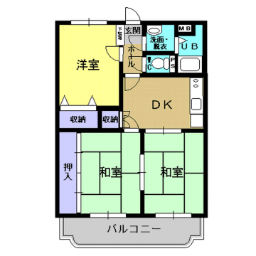 ドリームメゾン(3DK/2階)の間取り写真