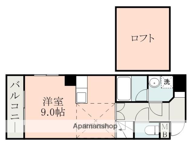 メゾン ド ブランシュ 南林寺(ワンルーム/5階)の間取り写真