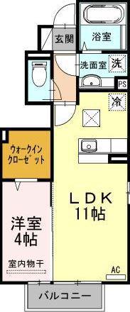 ドリームH&M(1LDK/1階)の間取り写真