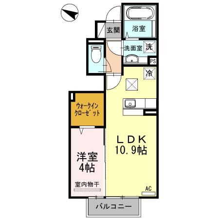 ドリームH&M(1LDK/1階)の間取り写真