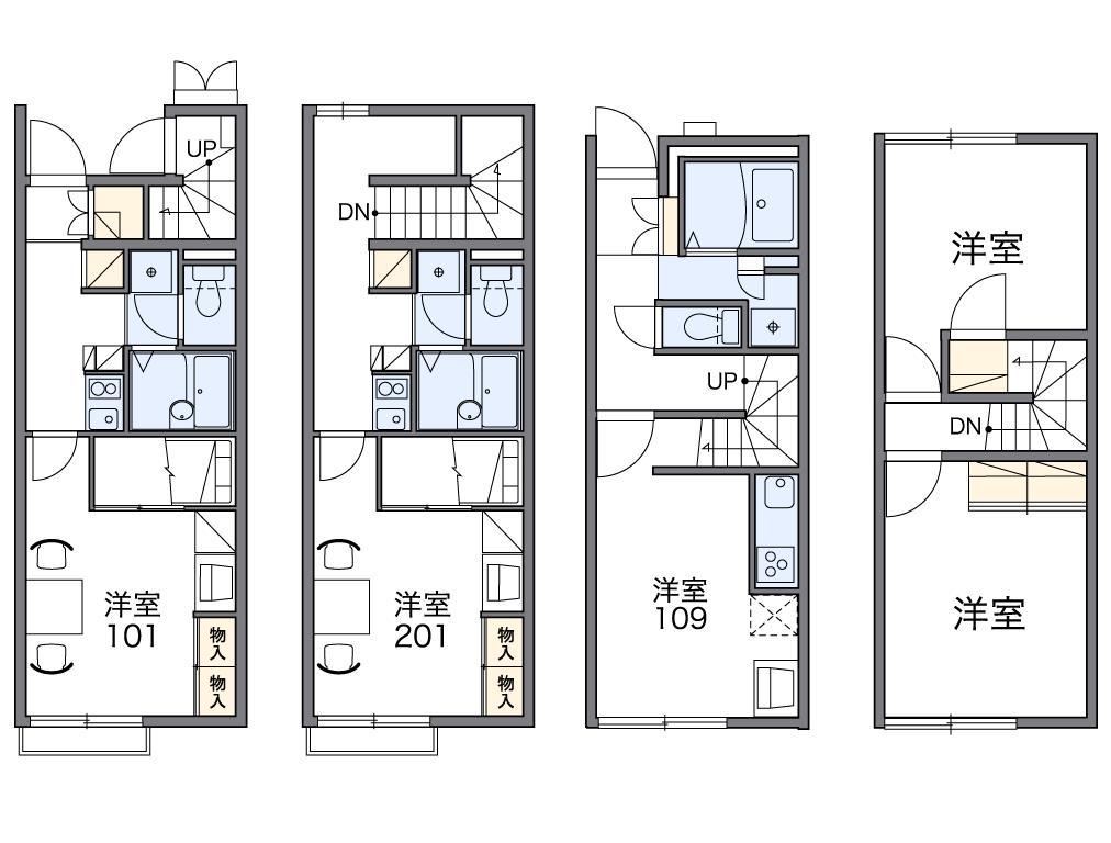 レオパレスポラリス(1K/2階)の間取り写真