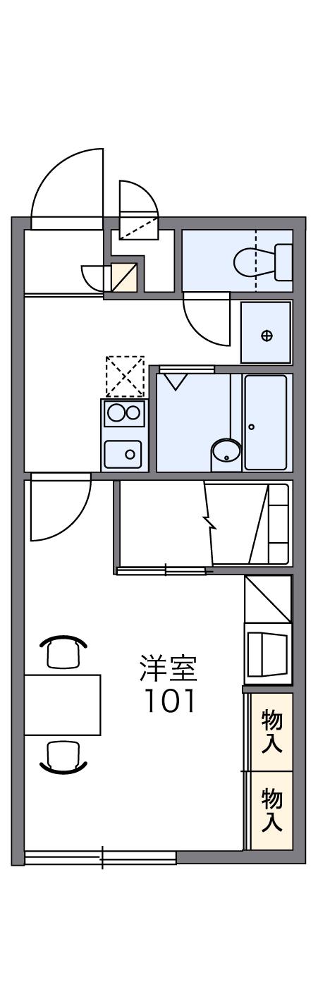 レオパレスリンデン バウム(1K/2階)の間取り写真