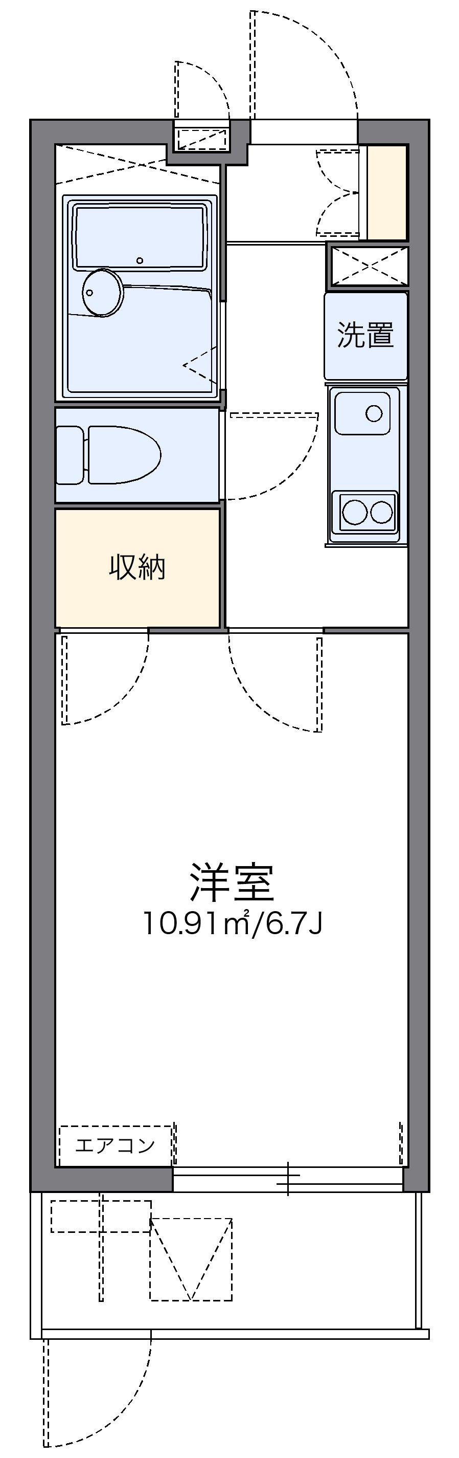 レオパレス武(1K/1階)の間取り写真